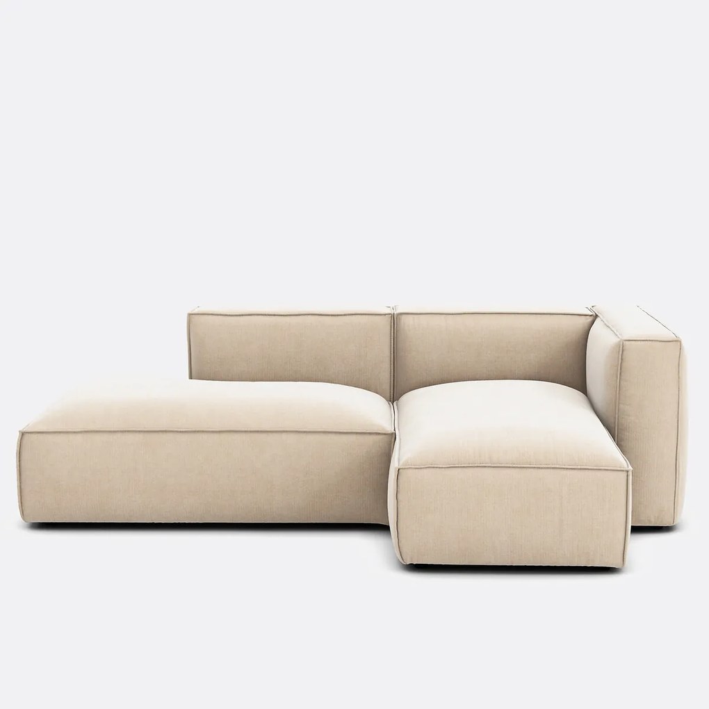 Rechthoekige bank in vintage ribfluweel, Seven