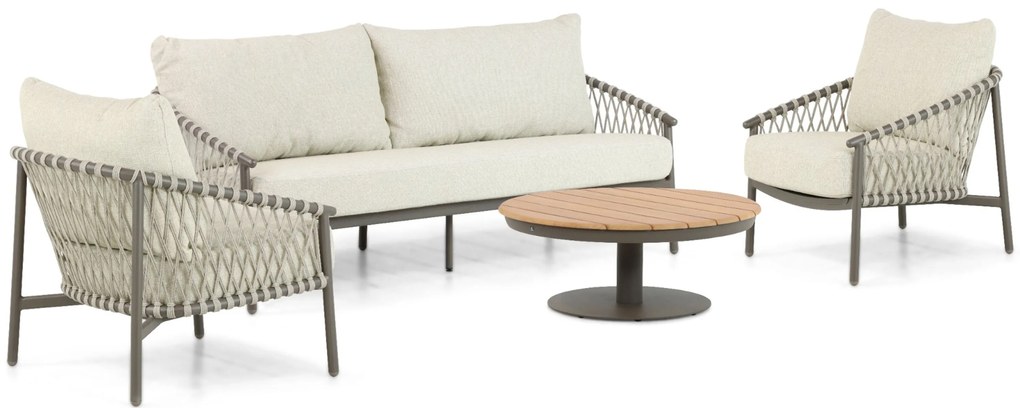 Stoel en Bank Loungeset 5 personen Aluminium/rope Taupe 4 Seasons Outdoor Allora/Salerno