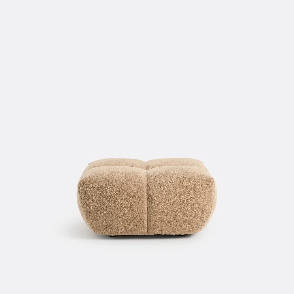 Poef, dikke bouclé stof, L83 cm, Nuria