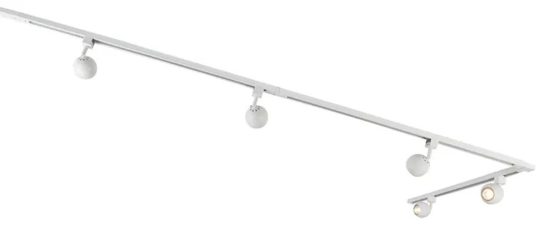 Modern railsysteem met 5 spots wit 1-fase  - Iconic Gissi