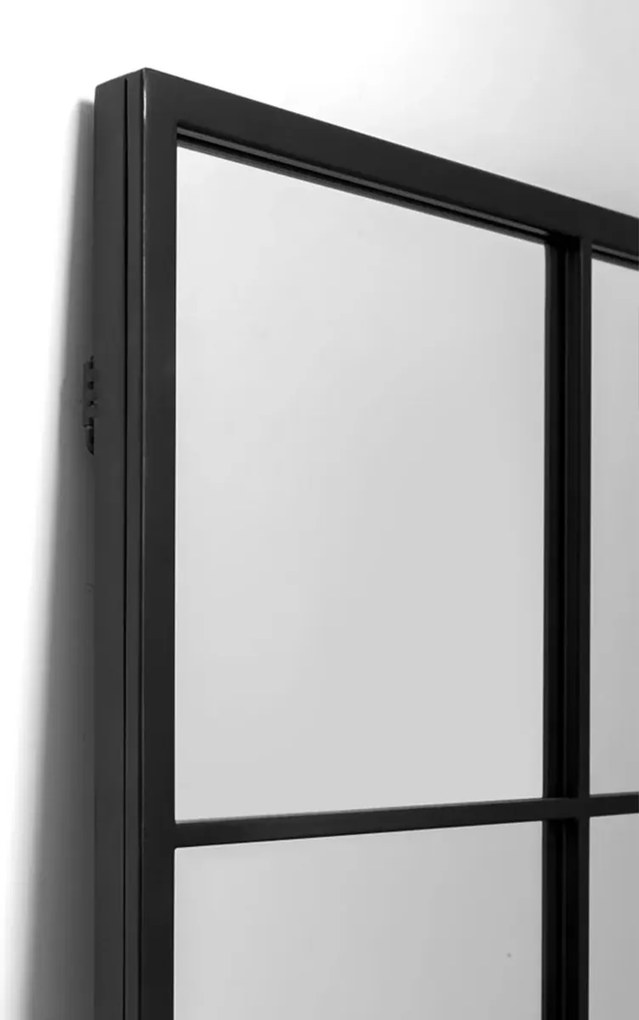 Zwarte Spiegel Met Vakken 180x90 - 90x180cm