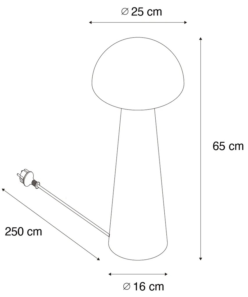 Buiten vloerlamp zwart 65 cm - Mushroom Modern E27 IP44 Buitenverlichting rond