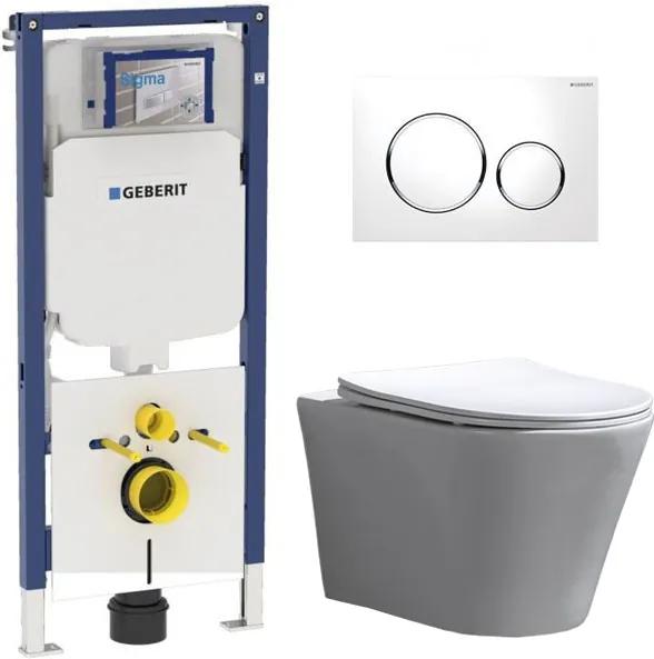 Geberit UP720 Toiletset - Inbouw WC Hangtoilet Wandcloset Rimfree - Saturna Flatline Sigma-20 Wit