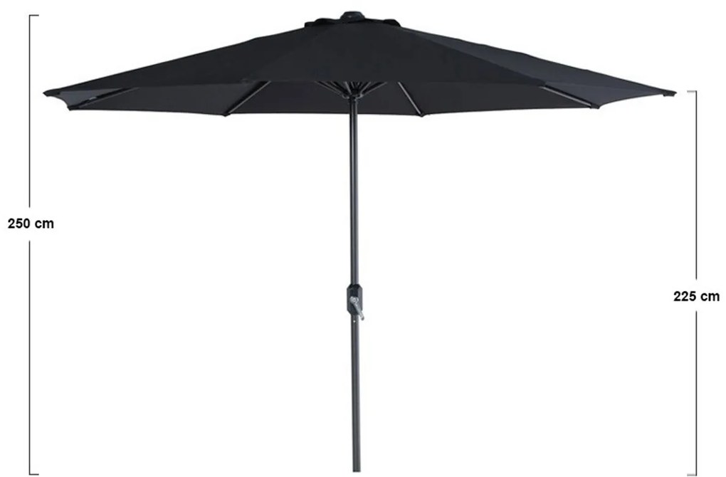Garden Impressions Lotus parasol Ø300 cm - zwart