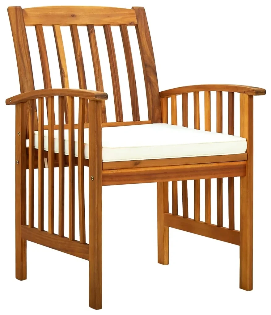 vidaXL Tuinstoelen 3 st met kussens massief acaciahout