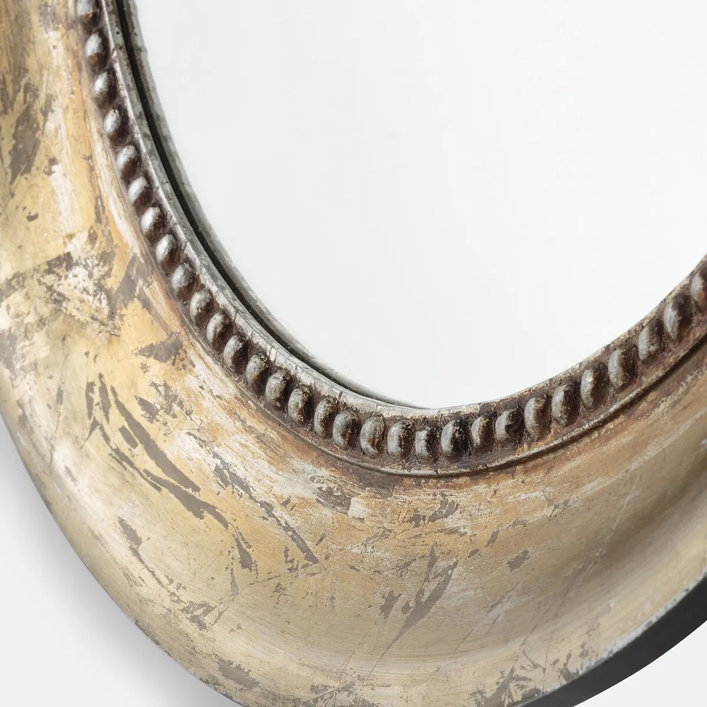 Ronde spiegel in massief mangohout, diameter 60 cm, AFSAN
