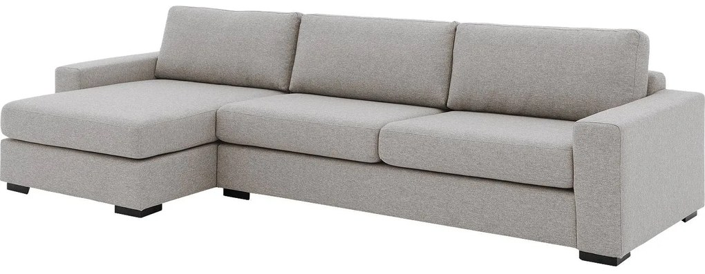 Goossens Hoekbank Lucca Met Chaise Longue grijs, stof, stijlvol landelijk