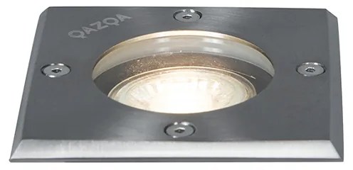 Grondspot staal 10,5 cm IP65 - Basic Square