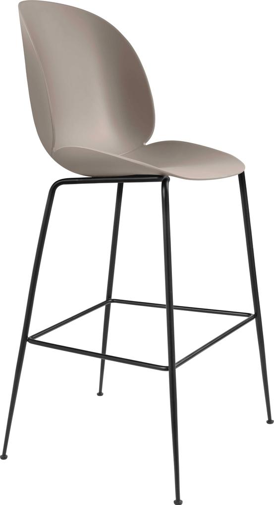 Gubi Beetle Chair barkruk 75cm met zwart onderstel beige