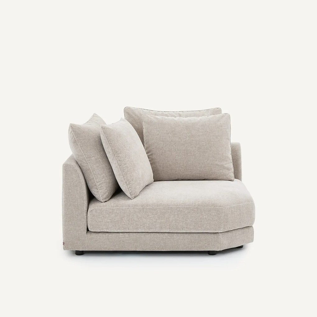 Modulair hoekbank in chenille fluweel, TIBERIO