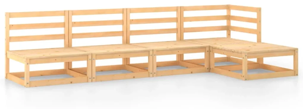 vidaXL 5-delige Loungeset massief grenenhout