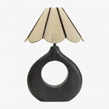 Joana Mangohouten Tafellamp Gewoon Zwart & Wit - Zwart Ø35 Cm - ↑20 Cm Irais - Sklum
