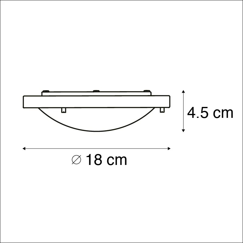 Buitenlamp Moderne plafonnière zwart 18 cm IP44 - Yuma Modern G9 IP44 Buitenverlichting rond