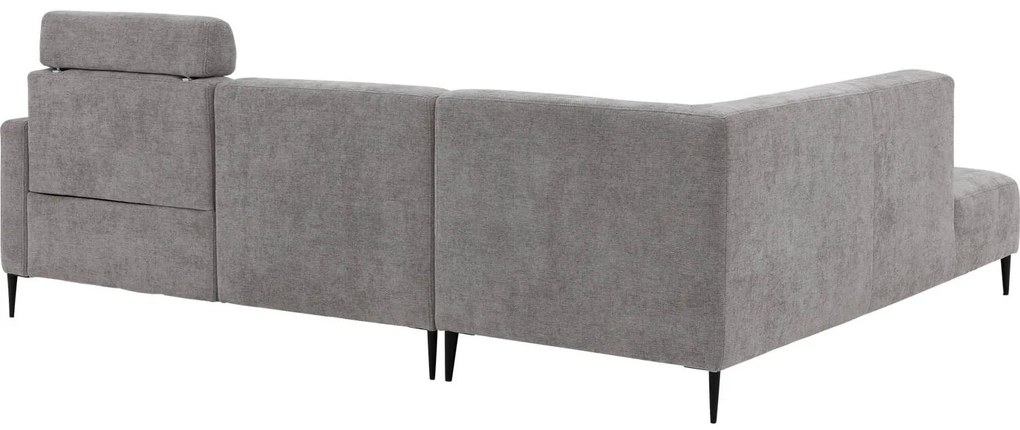 Goossens Hoekbank Tiolo Met Relaxfunctie En Hoofdsteun grijs, stof, 3-zits, modern design met ligelement links