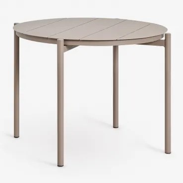 Ronde Eettafel Ø110 Cm Van Aluminium Elton Moka Bruin - Sklum