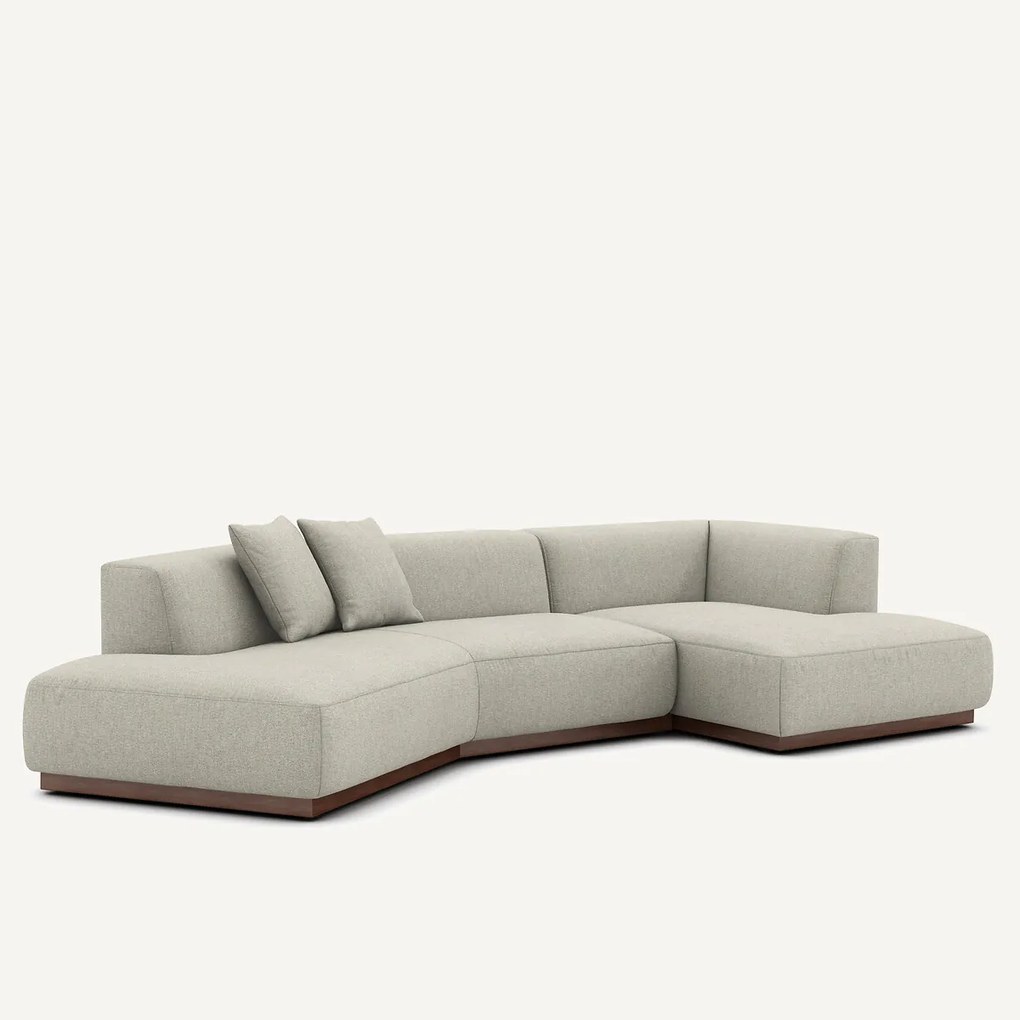 XL hoekbank rechts met tweed voetensteun, JACOPO