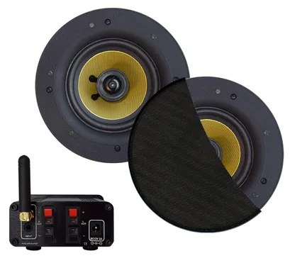 Aquasound Bluetooth Audio bluetooth audiosysteem - (50 watt / bt4.0 / auto-aux) - met samba speakerset (mat zwart) - 230v/12v bmn50easy-sz