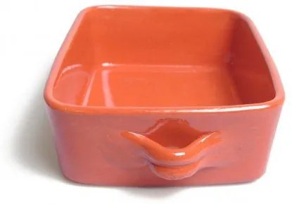 Ovenschaal, rood aardewerk, 23 x 17,5 x 6 cm