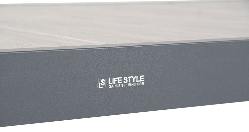 Tuinset 6 personen 220 cm Aluminium/Textileen /Aluminium/textileen Grijs Presto Lucardo/Residence