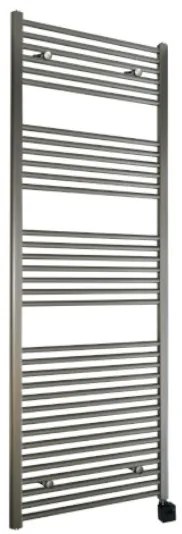 Sanicare elektrische design radiator 45x112cm inox-look met Bluetooth en thermostaat rechts zwart