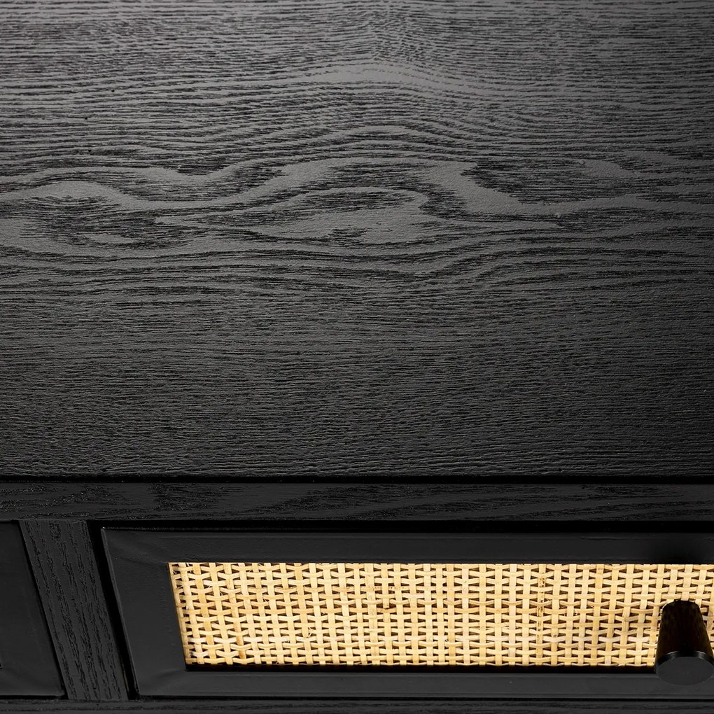 Japandi Kaptafel Met Rotan Lades - 120 X 40cm.