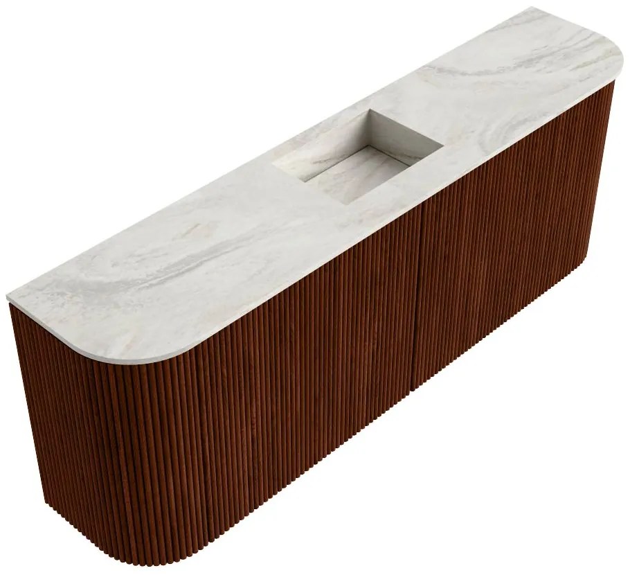 Mondiaz Joya DLux 115cm toiletmeubel ronding links/rechts ruby met wastafel faye midden 1 kraangat ostra
