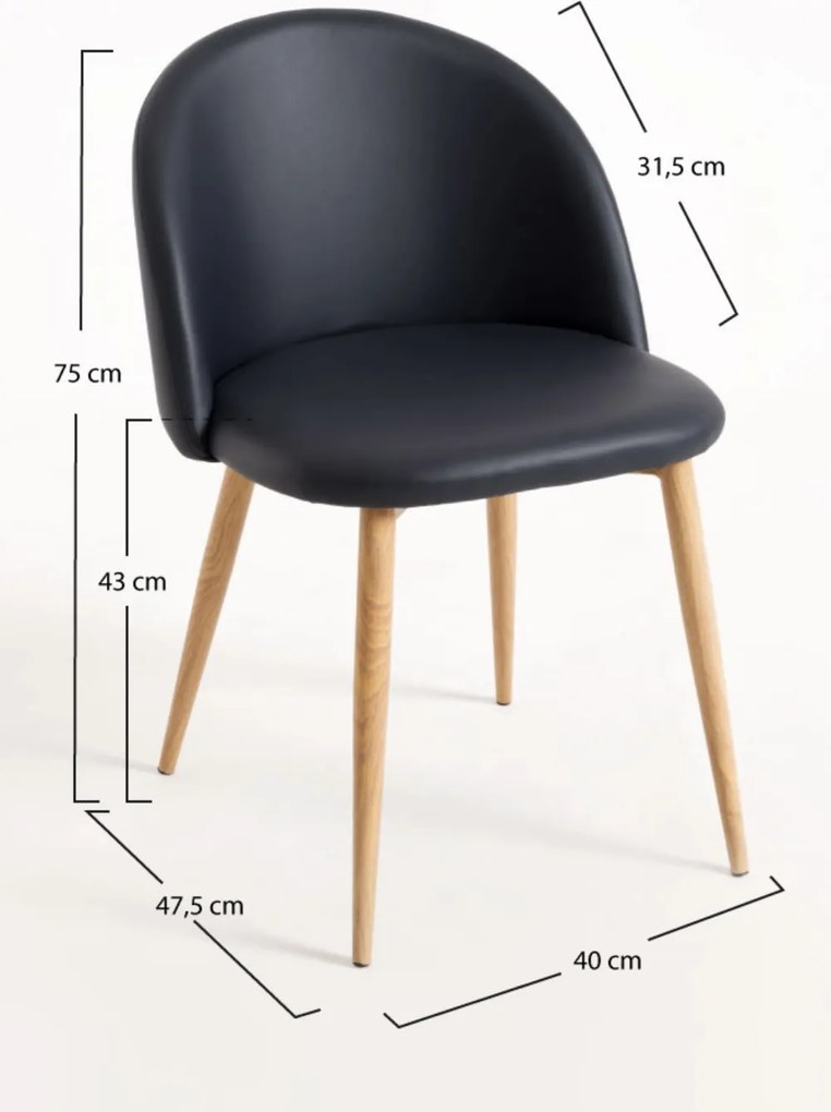 Set 4 Vint Kunstlederen Stoelen