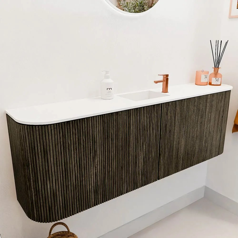 Mondiaz Joya 125cm toiletmeubel ronding links/rechts shadow met wastafel faye midden 1 kraangat talc