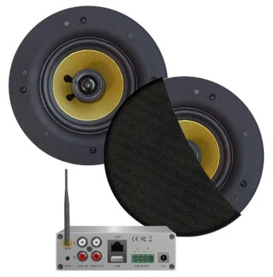 Aquasound WiFi Audio wifi-audiosysteem - (airplay - dlna) - 70 watt - incl zumba speakers zwart (230 mm) - . 230v/24v - lan / wlan wma70-zz