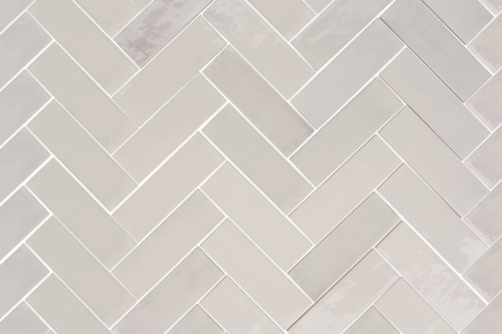 Wandtegel visgraat beige Sartoria Tbrick 16x5cm seashell dark glossy glans gerectificeerd