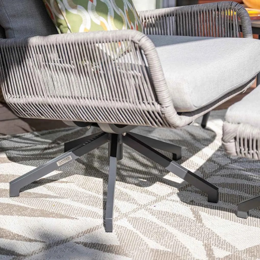 Garden Impressions Bosh draaibare loungestoelen - Lucas bijzettafel Ø50x48 cm