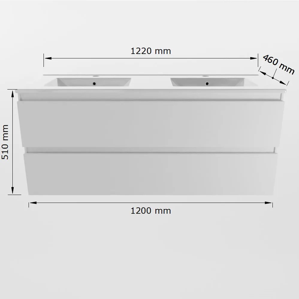 Mondiaz Aivy badmeubel 120cm urban met wastafel keramiek wit glans 2 kraangaten en spiegel