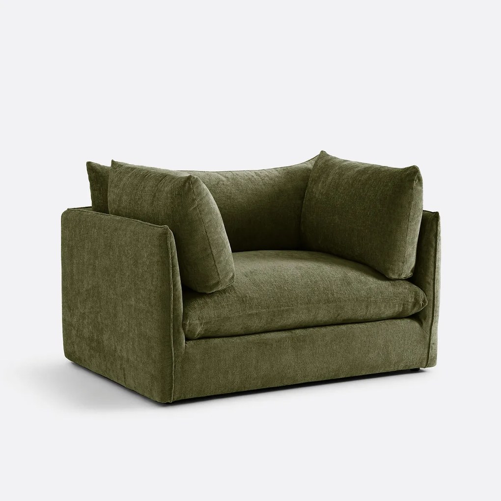 XL fauteuil Malo in getextureerd fluweel