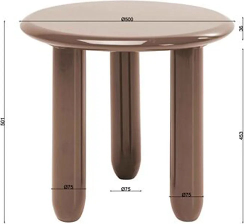 Ronde Bijzettafel 50 Cm - 50 X 50cm.