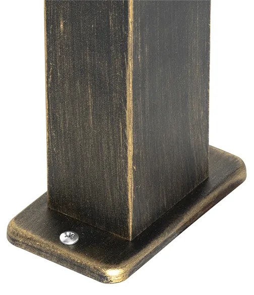 Buitenlamp antiek goud met grondpin en kabelmof 35cm IP44 - Baleno