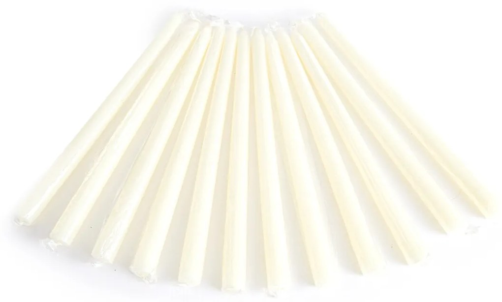 Set van 12 gladde kaarsen H25 cm, Caspar