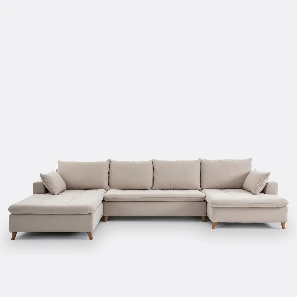 U-vormige zitbank in getextureerde stof, Milare