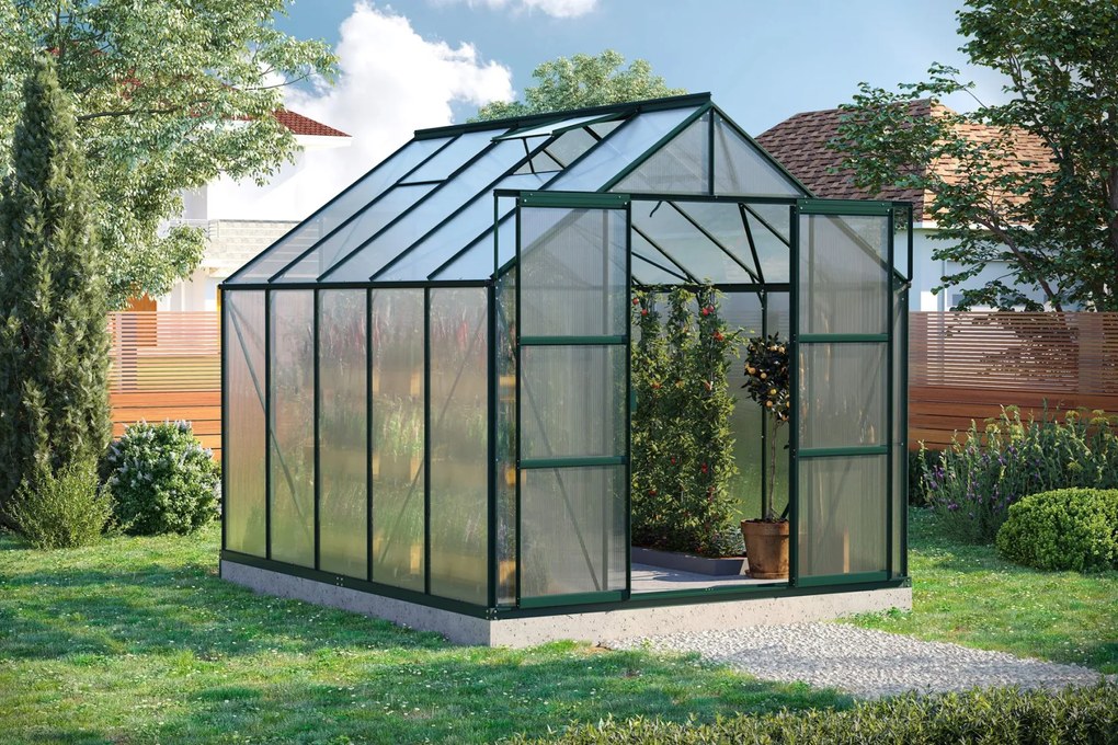 Vitavia Uranus serre - 8,3m² - met 4 mm polycarbonaat - Donkergroen