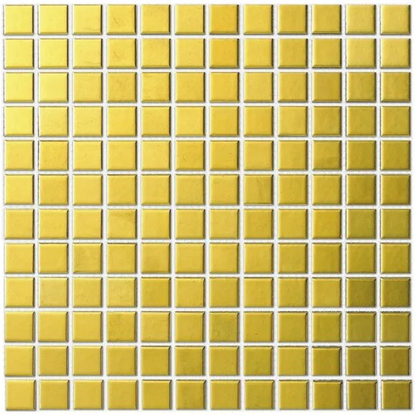 The Mosaic Factory Barcelona mozaiektegel 2,3x2,3x0,6cm vierkant geglazuurd porselein wand voor binnen en buiten vorstbestendig goud metallic AF23GD