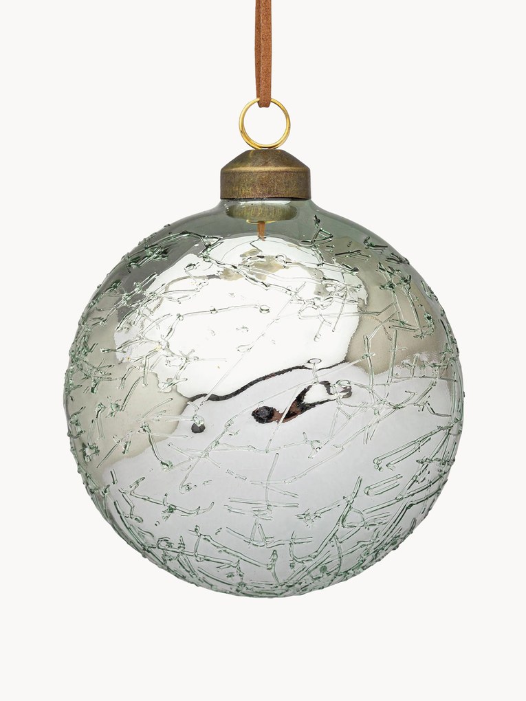 Kerstballen Glaciate met spiegeleffect, 8 stuks