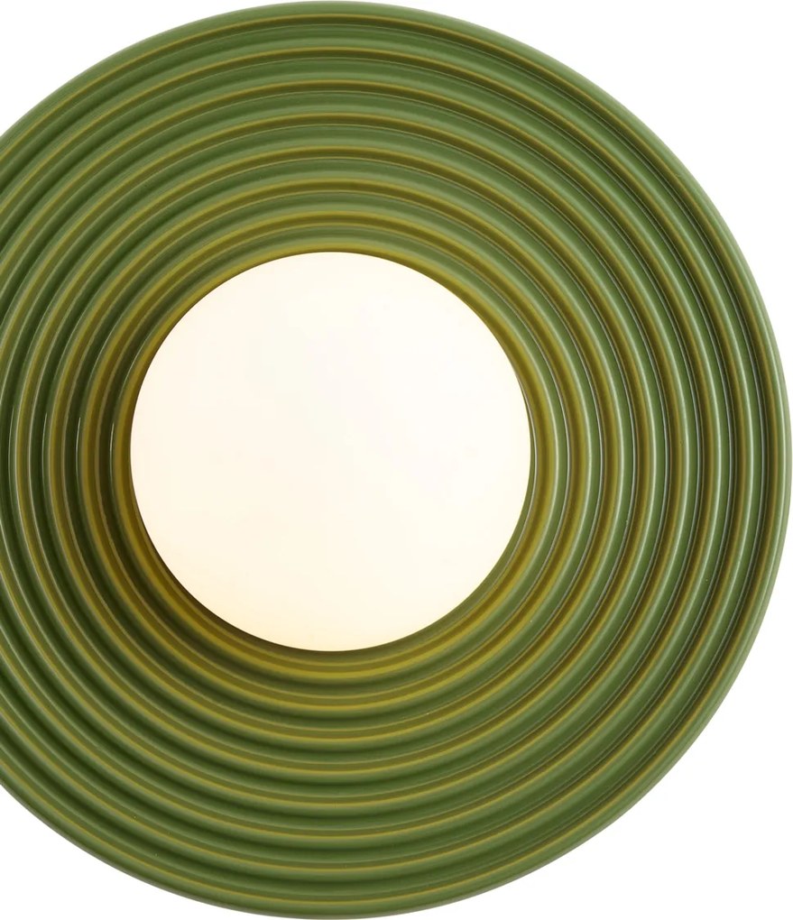 Retro plafondlamp groen met opaal glas - Lila