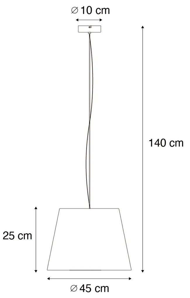 Moderne hanglamp staal met kap 45 cm zwart - Cappo 1 Design, Landelijk / Rustiek, Modern E27 rond Binnenverlichting Lamp