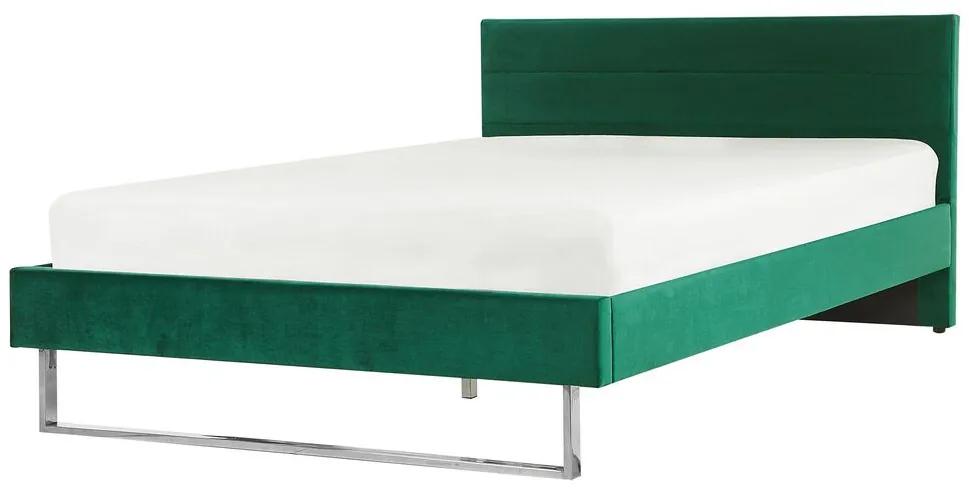 Bed fluweel groen 160 x 200 cm BELLOU Beliani