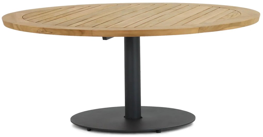 Dining Tuintafel rond 160 cm Aluminium/teak Grijs Saba