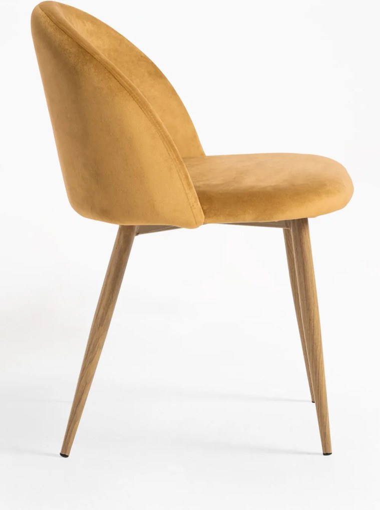 Set 4 Vint Fluwelen Stoelen