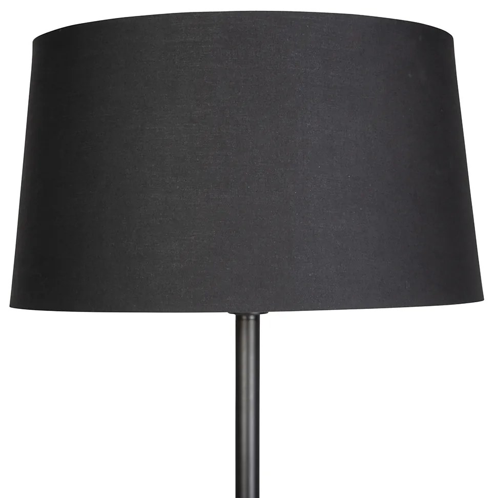 Stoffen Smart vloerlamp met dimmer zwart met zwarte kap 45 cm incl. Wifi A60 - Simplo Modern E27 rond Binnenverlichting Lamp