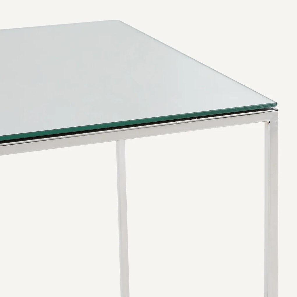 Bijzettafel van verchroomd metaal, MAHAUT