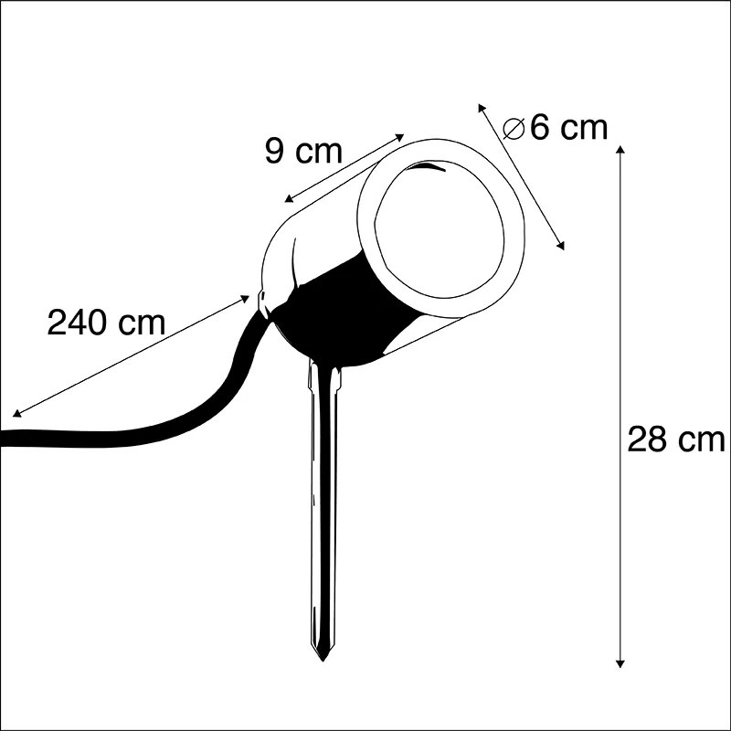 Buitenlamp Prikspot antraciet verstelbaar IP44 - Solo Modern GU10 IP44 Buitenverlichting cilinder / rond