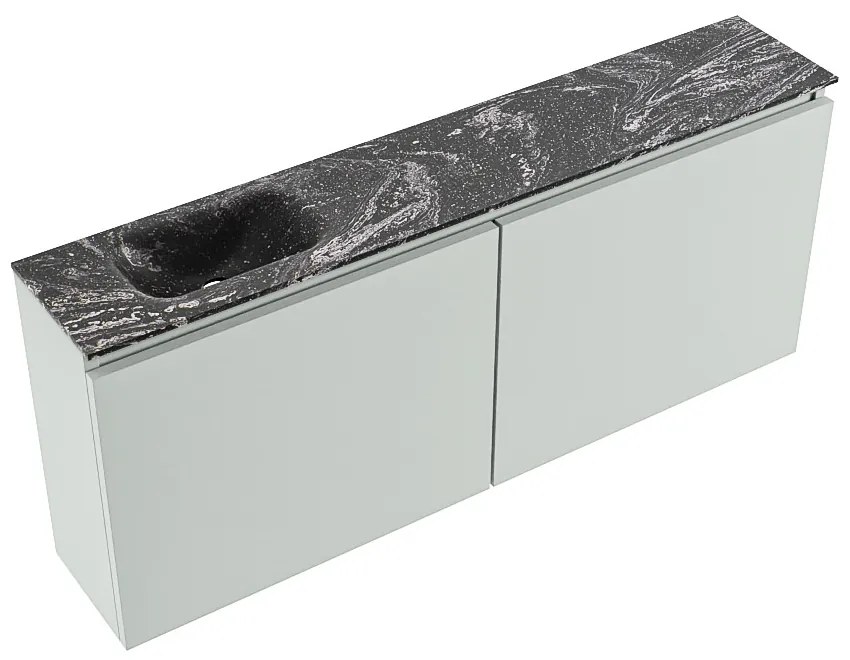 Mondiaz Ture DLux toiletmeubel 120cm greey met wastafel lava links zonder kraangat