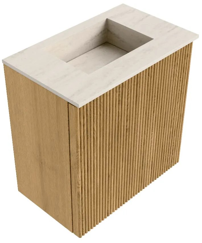 Mondiaz Joya DLux 40cm toiletmeubel oak met wastafel faye midden zonder kraangat meli